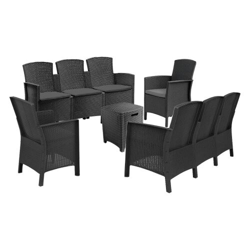 Lima 8 személyes kerti bútor garnitúra grafit 136432055