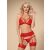 Obsessive 838 Set Red S/M komplet koronkowy 3-częściowy czerwony 136433784