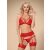Obsessive 838 Set Red S/M komplet koronkowy 3-częściowy czerwony 136433784