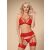 Obsessive 838 Set Red S/M komplet koronkowy 3-częściowy czerwony 136433784