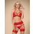 Obsessive 838 Set Red S/M komplet koronkowy 3-częściowy czerwony 136433784