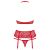 Obsessive 838 Set Red S/M komplet koronkowy 3-częściowy czerwony 136433784