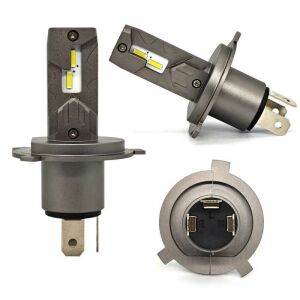 H4 LED žiarovka 12V CANBUS 8000lm, pohľad spredu, zboku a zozadu - Auto žiarovky