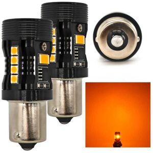 2 db P21W BA15S LED izzó, 12V, hibátlan, narancssárga, autó irányjelző lámpa - Autó izzó