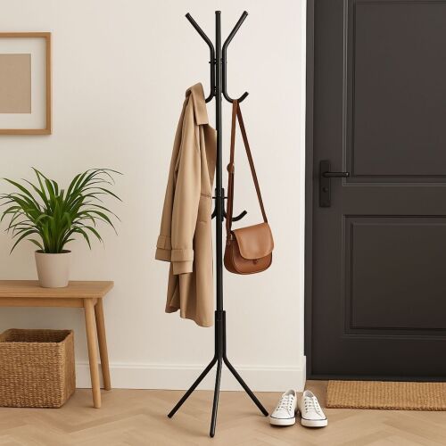 Kovový vešiak na šaty, 170 cm, čierny, Storage Solutions 136451437