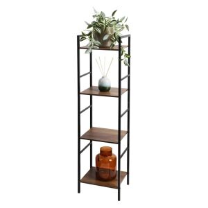 Półka wielofunkcyjna 4-poziomowa, metal + MDF, 106,5 cm - nowoczesny design