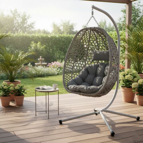 GardenLine Сгъваем шезлонг с възглавници - сив