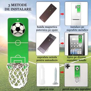 Отварачка за бутилки Koken с футболна тематика с колектор за капачки, показваща 3 метода на инсталиране - Отварачка за вино и коркшот