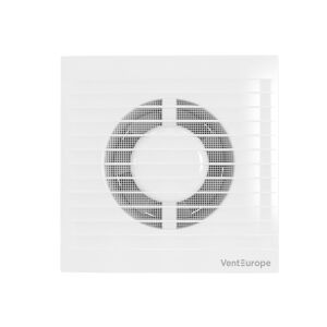 VentEurope REFINED100BDHT Badlüfter, Durchmesser 100 mm, Insektenschutz, Rückschlagventil, Feuchtigkeitssensor, Timer, Durchflussmenge 90 mc/h, IP24, 14W, leise, sparsam, Weiß 136458813 - Luftbehandlung