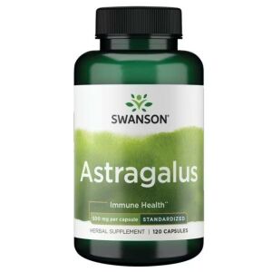 Swanson Astragalus 500mg стандартизиран екстракт, 120 капсули за подкрепа на имунитета - Хранителна добавка