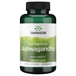 Swanson Ashwagandha 450mg kapsułki na wsparcie stresu, 100 sztuk - Uroda i zdrowie