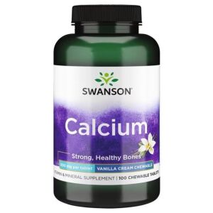 Swanson Calcium 500mg Waniliowe tabletki do żucia dla mocnych i zdrowych kości - Uroda i zdrowie
