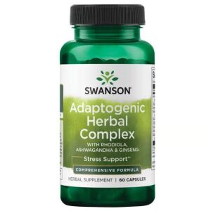 Swanson Complex Adaptogen din Plante, 60 capsule, supliment pentru suportul stresului cu Rhodiola, Ashwagandha & Ginseng - Frumusețe și sănătate