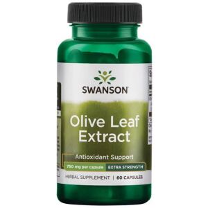 Swanson Extract de frunze de măslin 750mg, 60 capsule, suport antioxidant - Frumusețe și sănătate