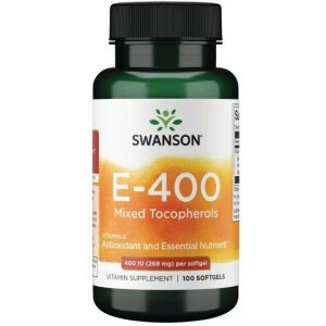 Swanson E-400 Vitamina E Tocoferoli Mixți, 100 capsule moi, supliment antioxidant - Supliment alimentar