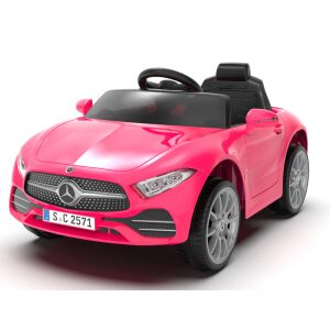 Rosa Mercedes-Benz CLS350 Elektrisches Kinderauto, schräge Ansicht - Elektrofahrzeug, Dreiräder, Laufräder und Kinder-Roller