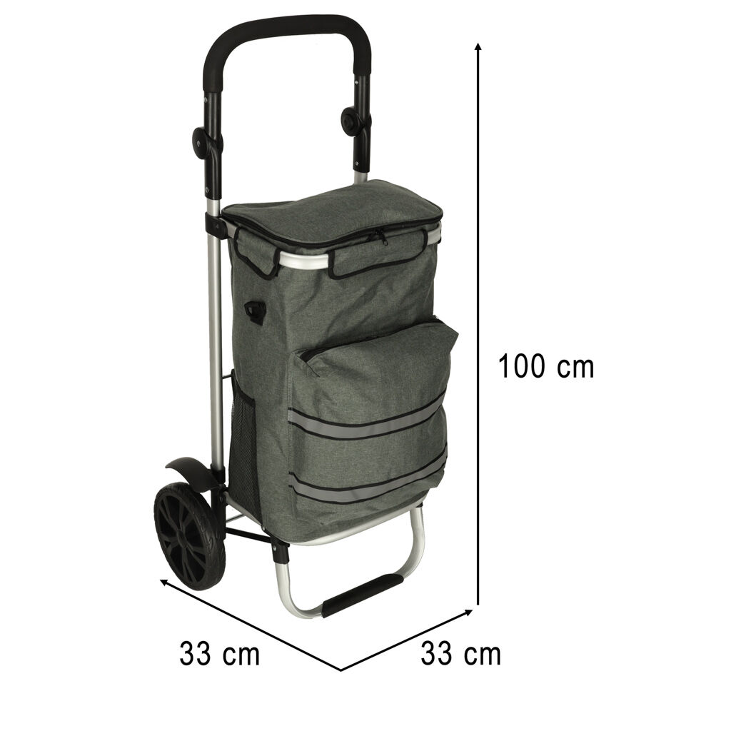 Kerekes bevásárlótáska kerekeken, kerettel 100cm szürke