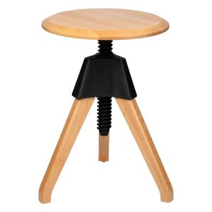 King Home Jerry Állítható Magasságú Bükkfa Zsámoly Fekete Polipropilén Csatlakozóval 136462998 - Dohányzóasztal