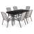 Fieldmann Rony II. garden dining set with 6 chairs and a table, black and grey