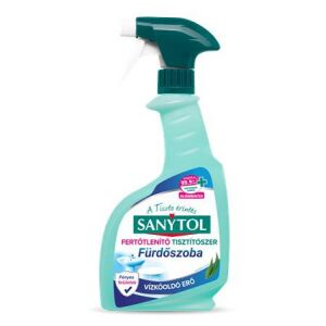 Fürdőszobai felülettisztító- és fertőtlenítő spray, 500 ml, SANYTOL 136480853 - Szaniter tisztítószer, WC illatosító és Vízkőoldó