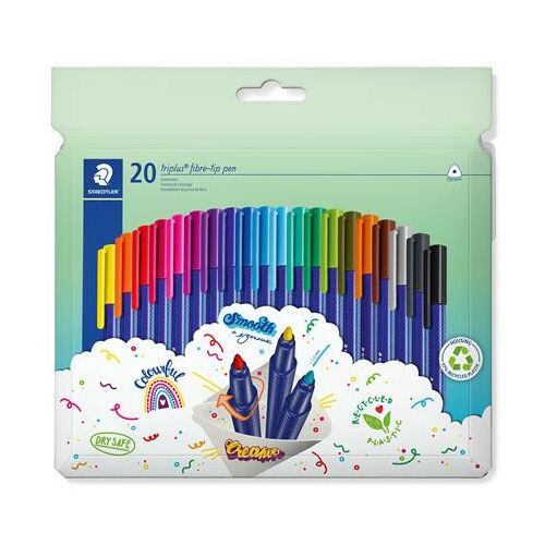 Faserstift-Set, 1 mm, STAEDTLER "Triplus 323", 20 verschiedene Farben 136480856