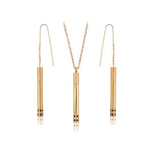 Arany tónusú Emporia Ötvözetű Szett Vörös Emporia® Kristállyal ( Nyaklánc+Fülbevaló+Medál ), XUP242 136496149 - Emporia