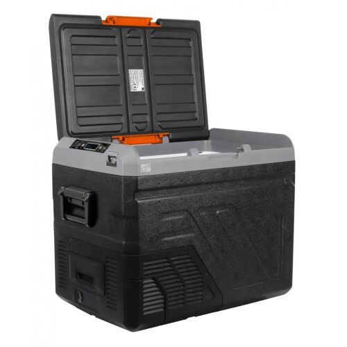 Nyitott G21 Zion 50L kompresszoros hűtőszekrény, ferde nézet