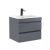Leziter Cube 60 alsó fürdőszobabútor kerámia mosdóval 2 fiókos antracit szürke 136501499