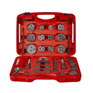 Комплект инструменти за прибиране на спирачни бутала Kraft&Dele KD12524 в червен куфар, пълен комплект - Набор от инструменти