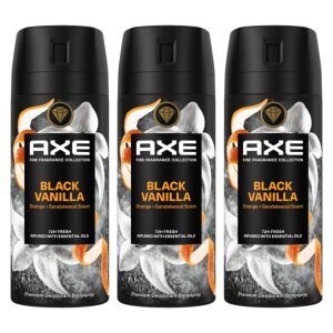 Axe Black Vanilla Fine Fragrance Collection dezodor v spreji, 3 kusy - Dezodor