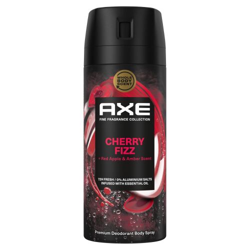Axe Cherry Fizz Fine Fragrance Collection dezodorans u spreju za tijelo, 150ml, miris crvene jabuke i jantara, 72H svježine