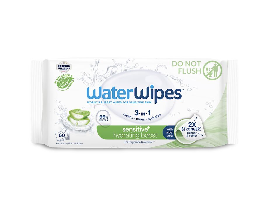 WATERWIPES Műanyagmentes nedves törlőkendők Hydrating clean 60 db