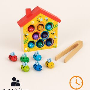 Méhkasos színválogató fa játék kisgyermekeknek, finommotoros készségfejlesztés - Fejlesztő játék ovisoknak