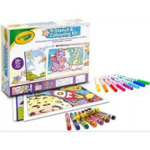 Crayola: Malset mit Schablonen 136530243 - Kinderheft Ausmalen