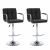 Pár fekete műbőr bárszék króm talppal