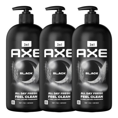 Axe Black 3 в 1 Душ гел за тяло, лице и коса, 3 x 900ml