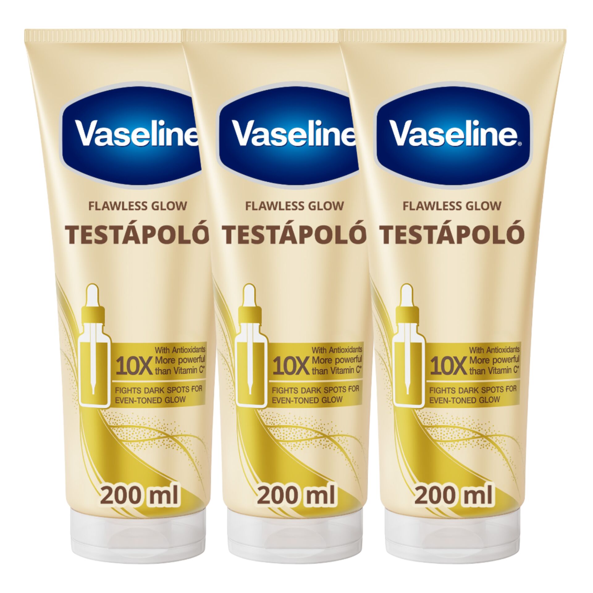 E-shop Vaseline Flawless Glow Serum telové mlieko 3x200ml
