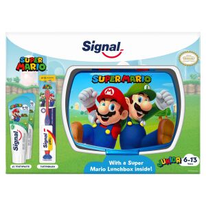 Zestaw upominkowy Signal Kids Super Mario z pastą do zębów, szczoteczką do zębów i pudełkiem na lunch - Szczoteczka do zębów