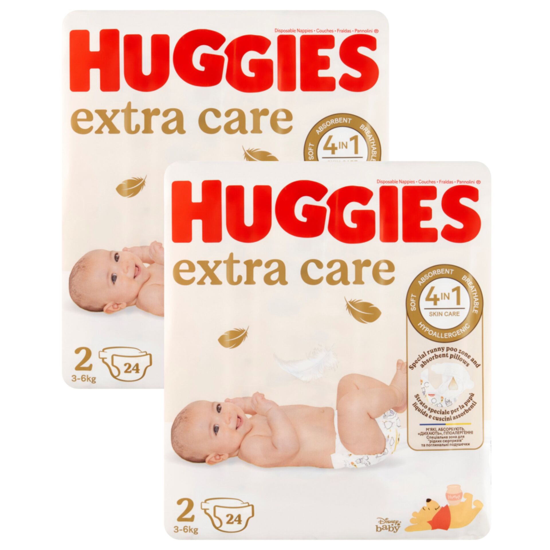 E-shop Plienky Huggies Extra Care 3-6 kg Newborn 2 (2x24ks)