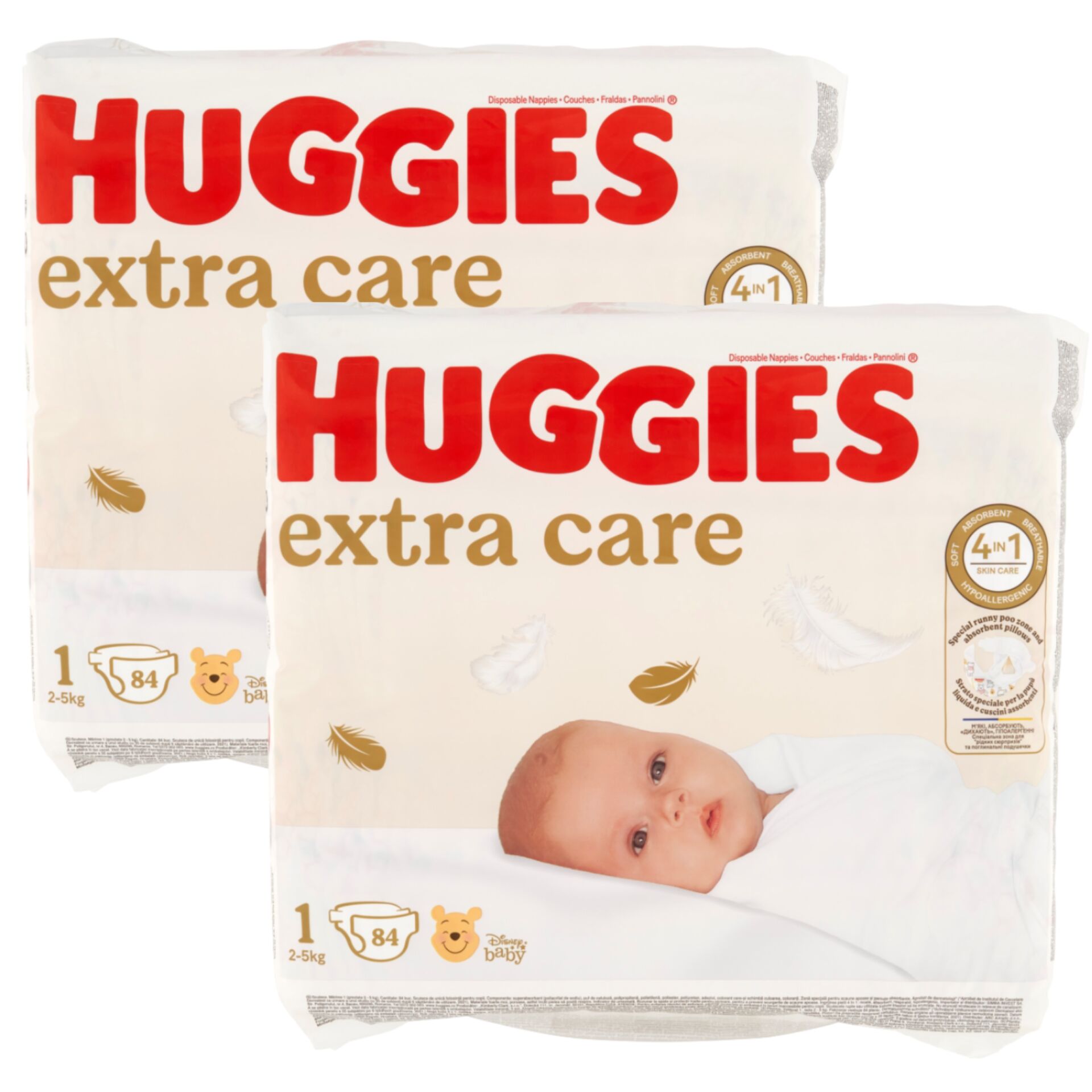 Huggies Extra Care Nadrágpelenka 2-5 kg Newborn 1 (2x84db)