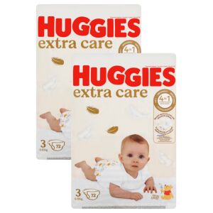 Huggies Extra Care Midi 3-as méretű pelenka, 144 darab (2x72), 6-10 kg - Pelenka