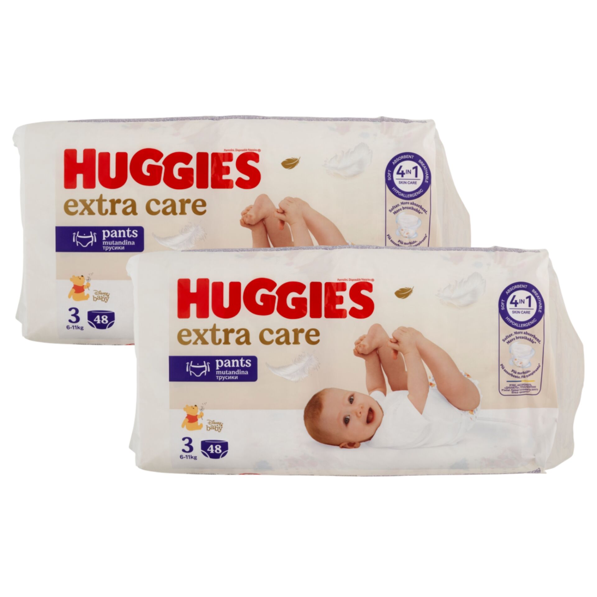Huggies Extra Care Pants Bugyipelenka 6-11kg Midi 3 (2x48db)