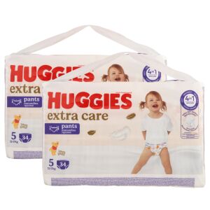 Huggies Extra Care Pants Maxi Veličina 5 (12-17kg) Paket 2x34 komada - Pelene