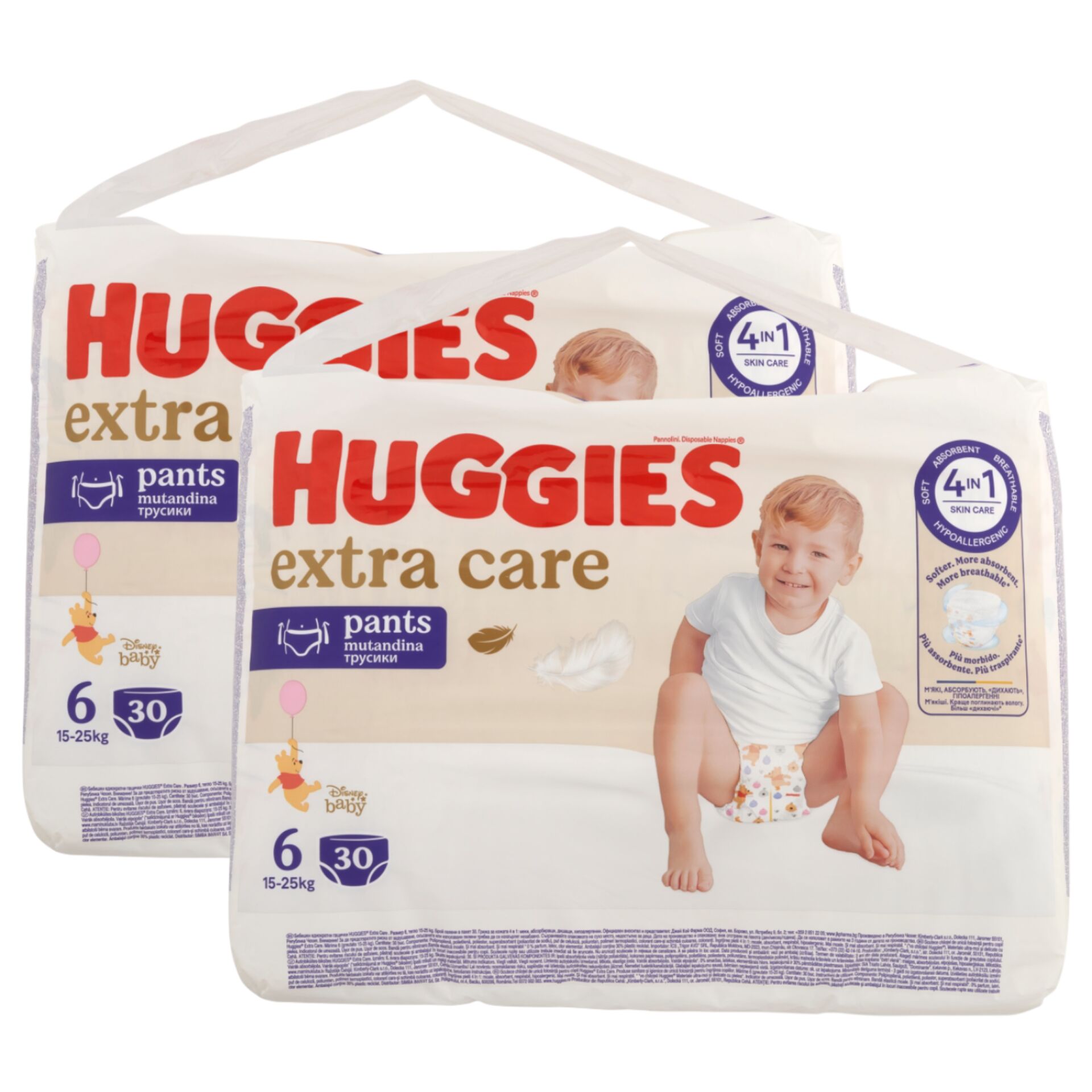Huggies Extra Care Pants Bugyipelenka 15-25kg Junior 6 (2x30db)