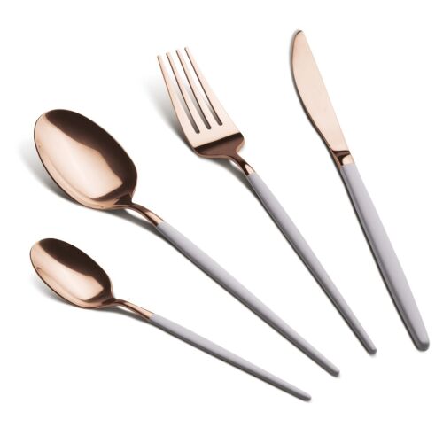 Berlinger Haus Taupe 24-piece Cutlery Set - Rose Gold and Grey