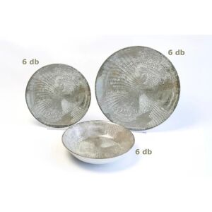 Tányérkészlet 803, 18 darabos (6 lapos, 6 mély, 6 desszertes) bézs Perfect Home 13702