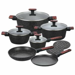 Комплект тенджери и тигани с капаци и тигани 16/20/24/28/24/24 см Klausberg KB7831, незалепващо покритие, лесни за почистване 137302251 - Klausberg