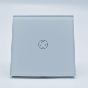 Întrerupător sonerie V-TAC din sticlă albă, vedere frontală - Sonerii