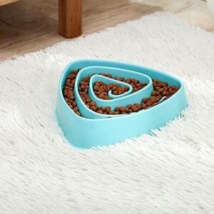 Háromszög Alakú Lassú Etetőtál Háziállatoknak, Habzsolásgátló (Kék) 136611115 - Evéslassító kisállat tál