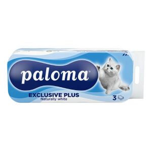 Toalettpapír, WC papír, 10 tekercs, 3 réteg, 150 lap, Paloma Exclusive Plus 136615004 - WC-papír